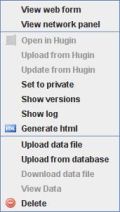 Figure 6: Popup menu for Hugin model files