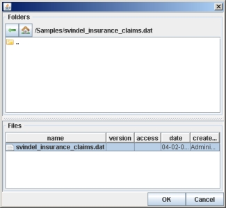 Figure 4: Browse for data file