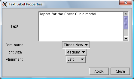 Figure 4: The text labels properties panel